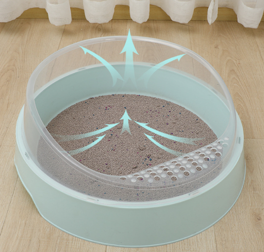 Large Semi-Enclosed Cat Litter Box with Shovel (Colour Variants)