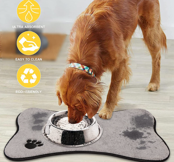 Tapete para comida de animais de estimação, antiderrapante e lavável para cães e gatos