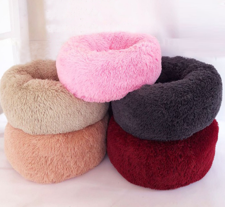 Thick Plush Round Pet Bed for Deep Sleep (Dog & Cat)