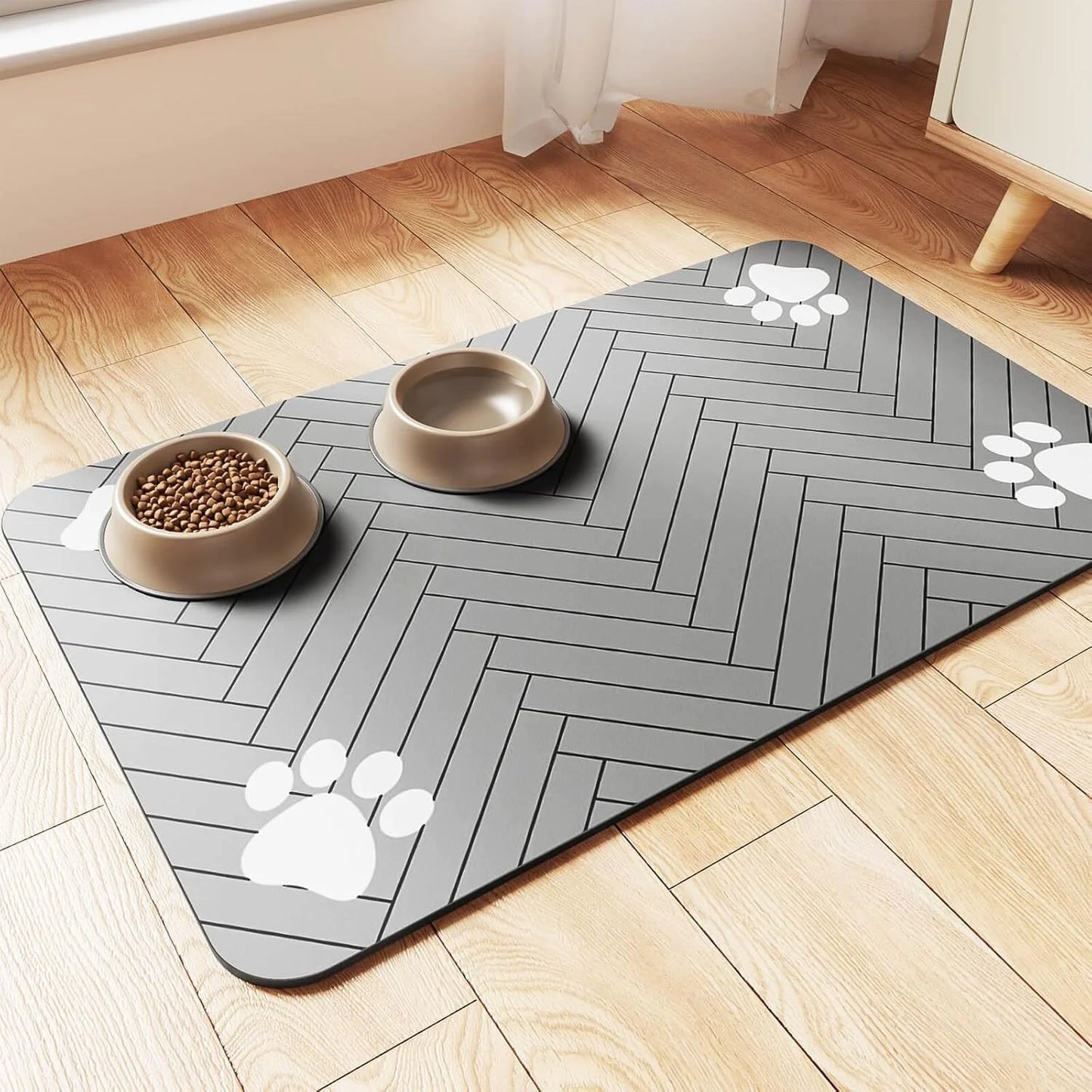 Pet Feeding Placemat with Paw Design