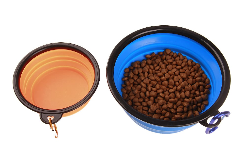 Nova tigela dobrável de silicone para animais de estimação (variações de cores)