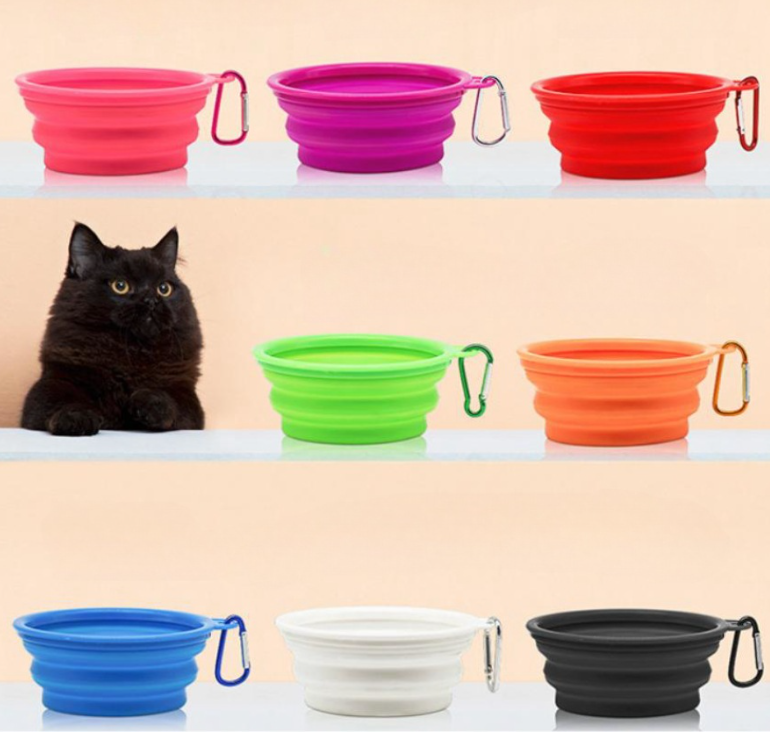 Portable Eco-Friendly Silicone Pet Bowl for Cats & Dogs