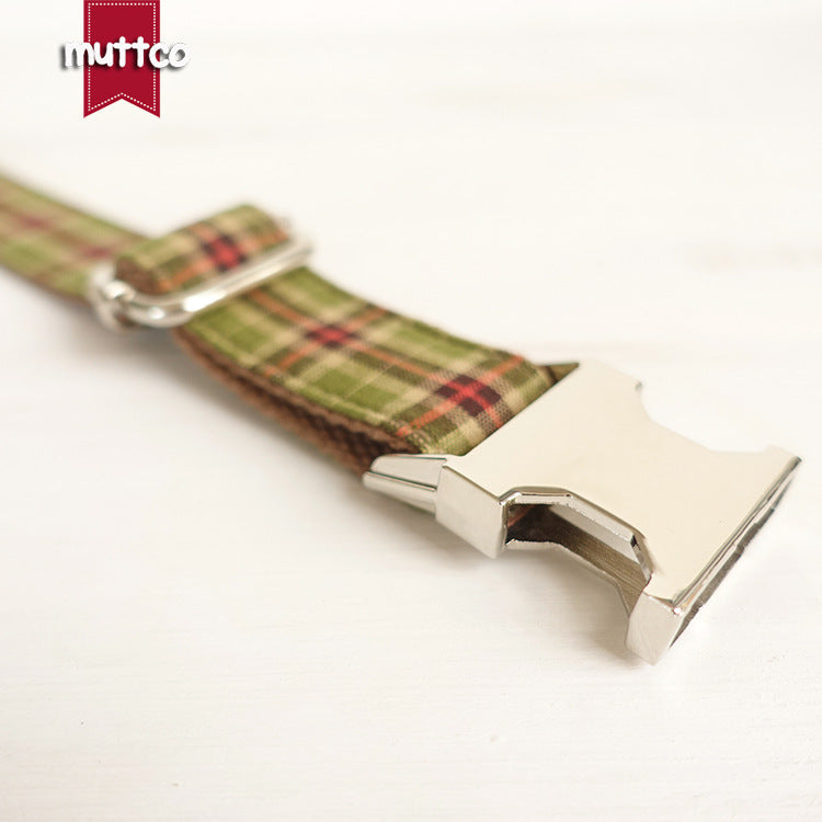 Green Plaid Bow Tie Collar and Leash Set (XS to XL)