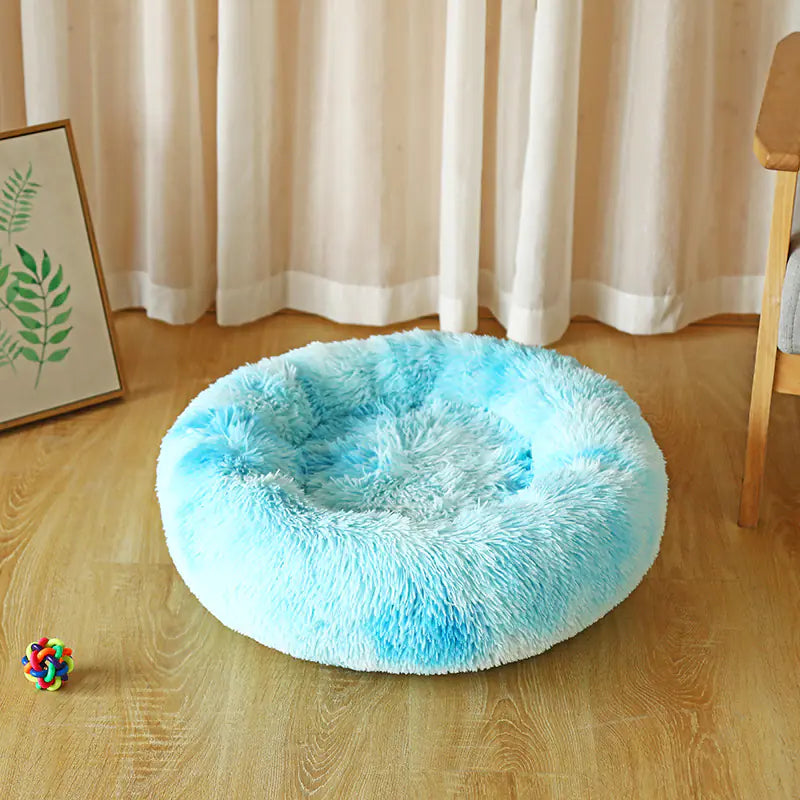 Cosy Round Plush Dog Beds for Small Dogs and Puppies