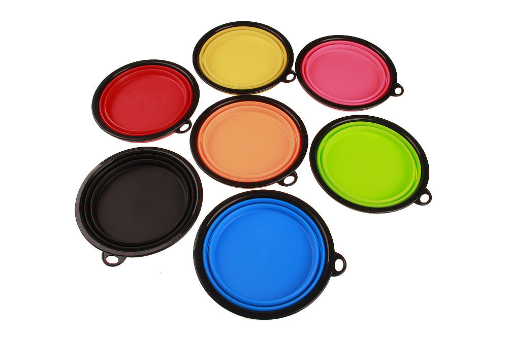Nova tigela dobrável de silicone para animais de estimação (variações de cores)