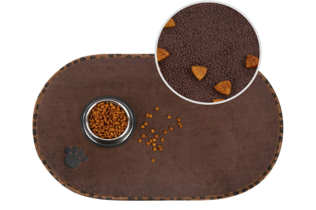 Tapete para comida de animais de estimação, antiderrapante e lavável para cães e gatos