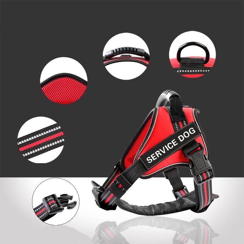 Medium and Large Service Dog Harness with Chest Strap Vest