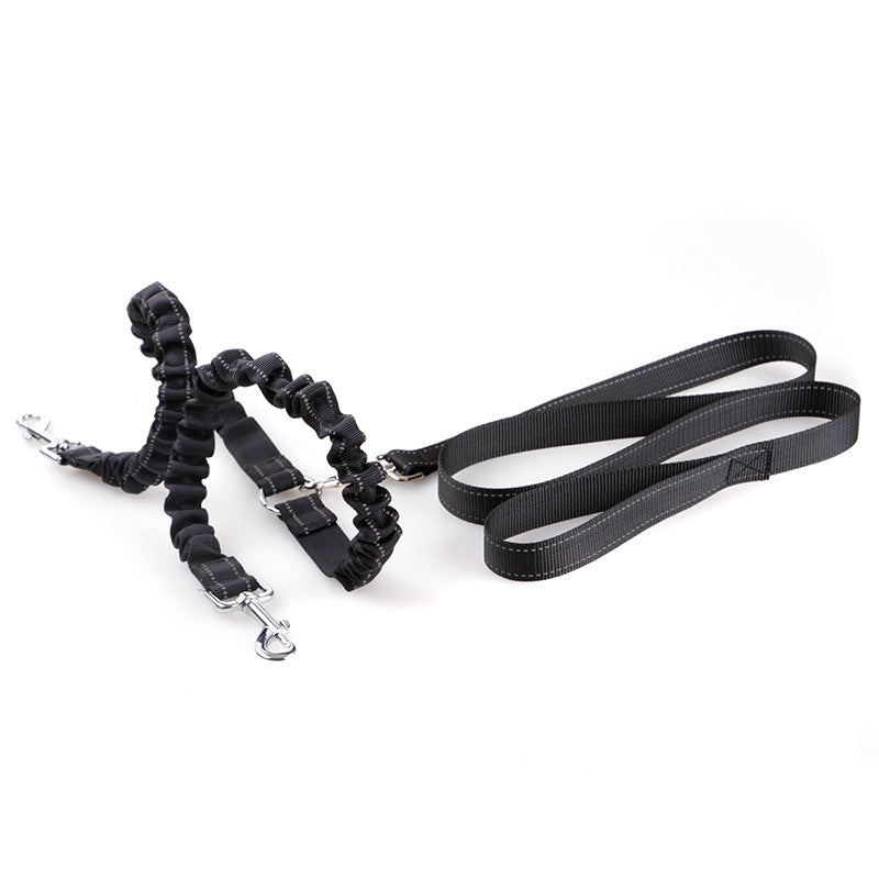 Double Headed Retractable Dog Leash with Pull Rope