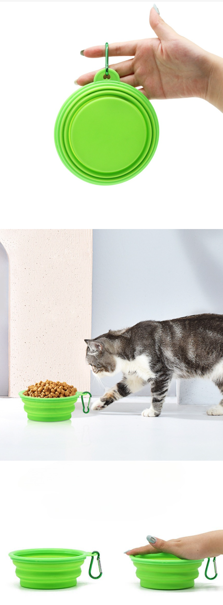 Portable Eco-Friendly Silicone Pet Bowl for Cats & Dogs