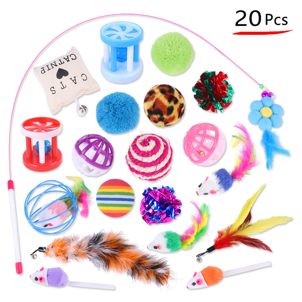 Cat Toy Combination Set with Sticks, Balls and Mice