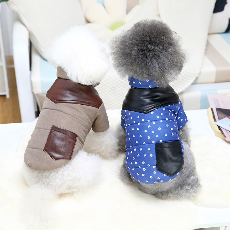 Pet Flower Sling Rain Coat for Autumn or Winter Wear