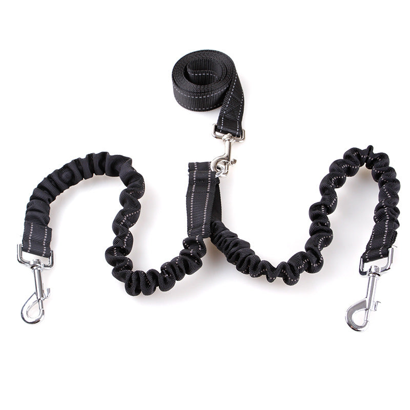 Double Headed Retractable Dog Leash with Pull Rope
