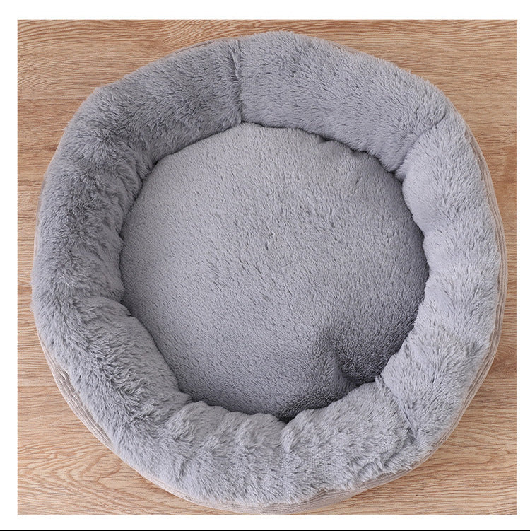 Thick Warm Round Pet Bed for Small Dogs and Cats (Colour Variants)