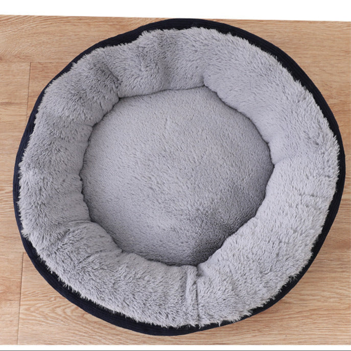 Thick Warm Round Pet Bed for Small Dogs and Cats (Colour Variants)