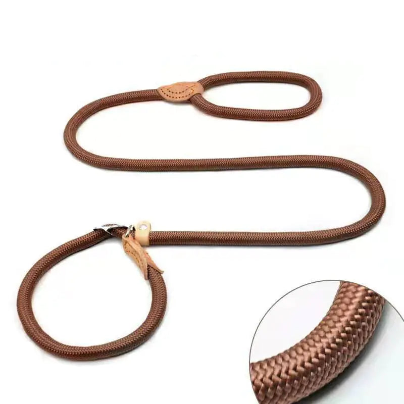 Adjustable Heavy Woven Nylon Non-Slip Dog Training Rope