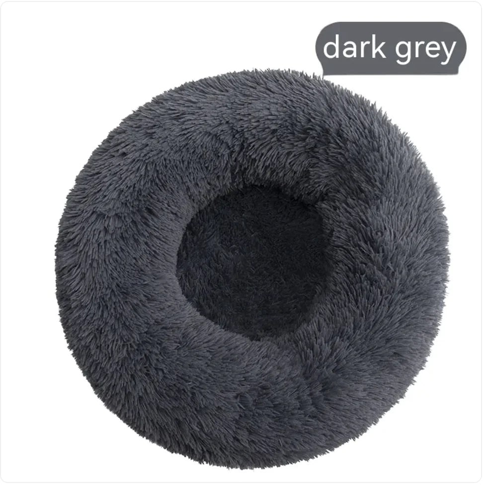 Plush Round Washable Pet Bed (Colour Variants)