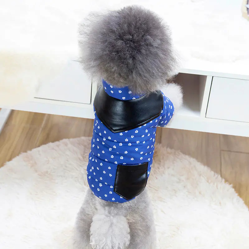 Pet Flower Sling Rain Coat for Autumn or Winter Wear