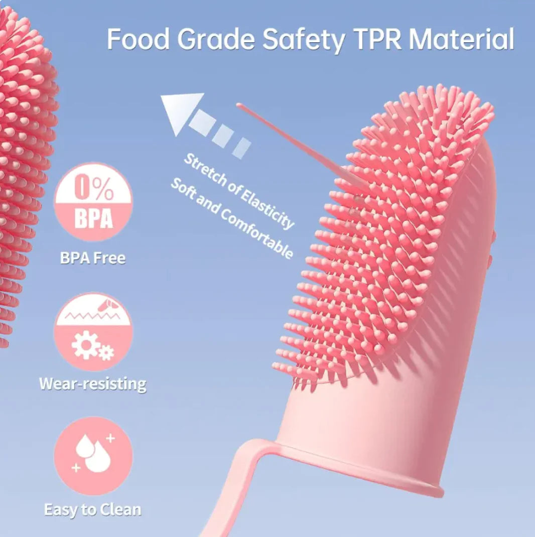 135° Surround Bristle Finger Toothbrush Kit for Pets