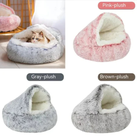 Semi-Closed Pet Bed – Cosy Year-Round Comfort