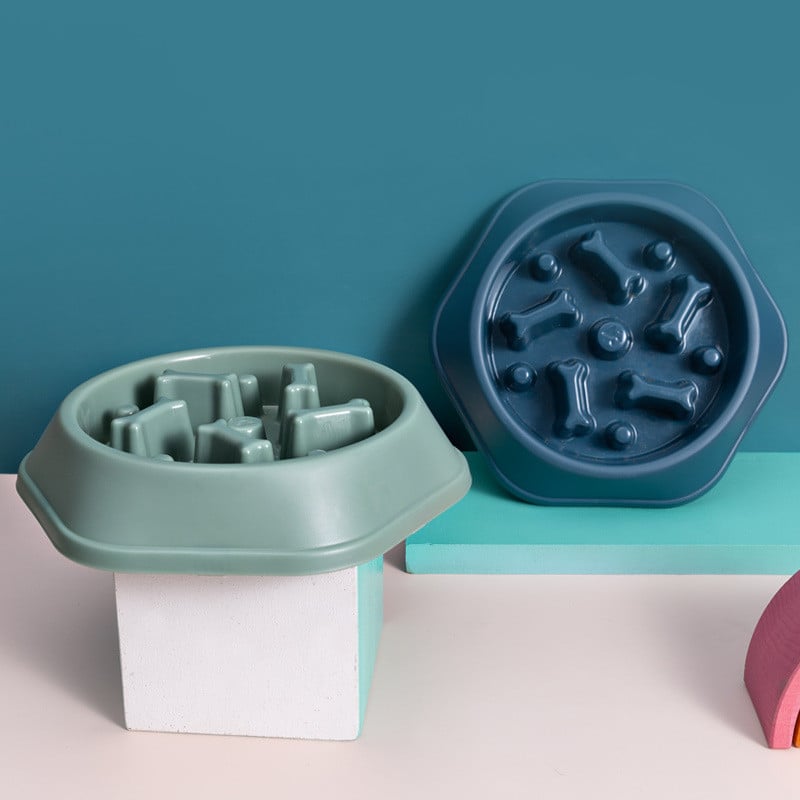 Home Style Bone Slow Feed Dog Bowl for Choking Prevention