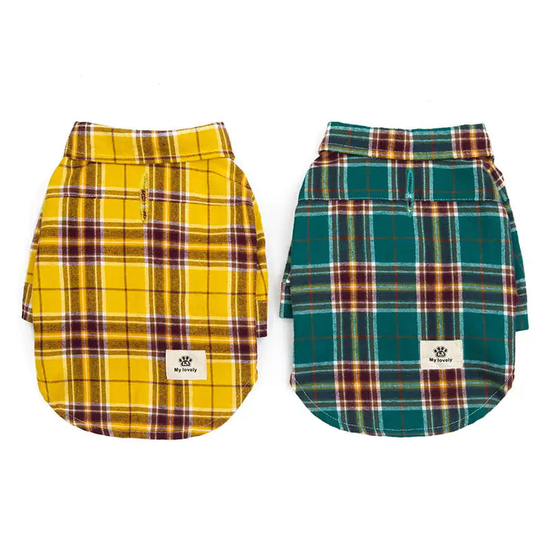 Plaid Shirt for Pets - Stylish Leisure Wear (XS to 2XL)
