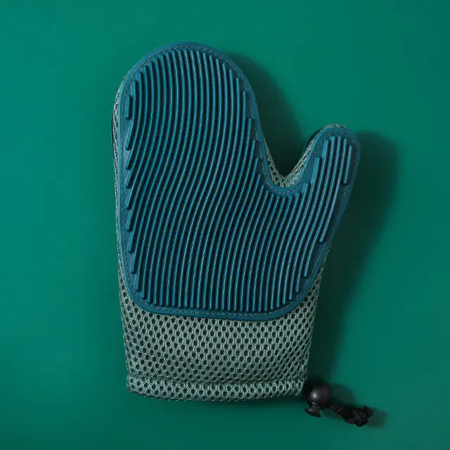 Luvas de silicone para massagem e escovas para remoção de pelos de animais