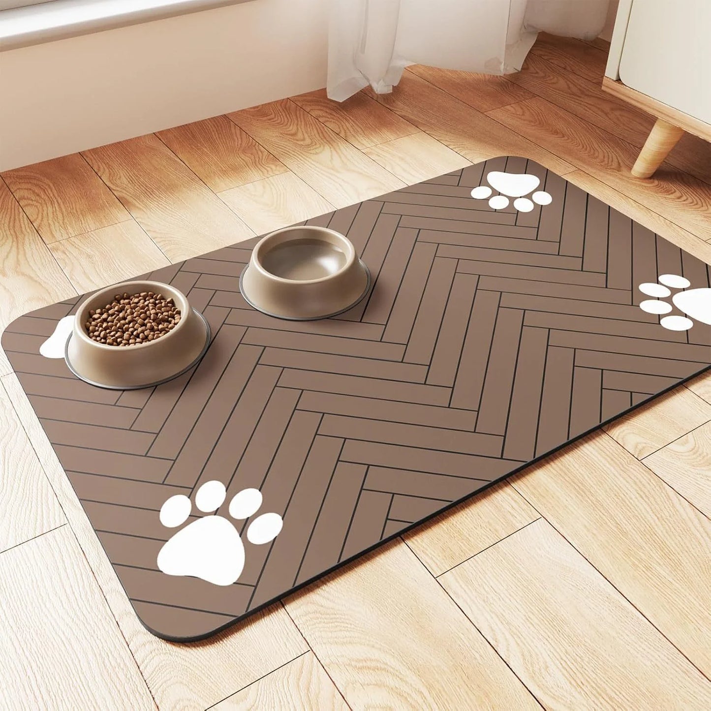 Pet Feeding Placemat with Paw Design