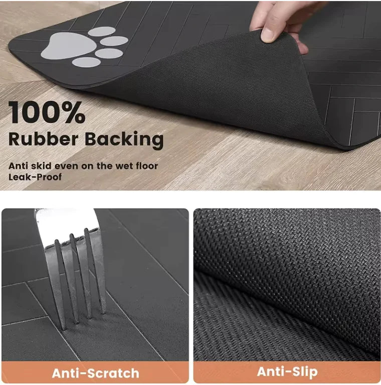 Pet Feeding Placemat with Paw Design