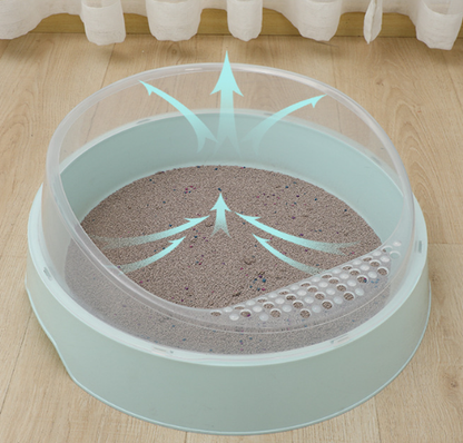 Large Semi-Enclosed Cat Litter Box with Shovel (Colour Variants)
