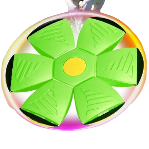 Pet Toy Flying Saucer Ball, Magic Decompression, Light-Emitting for Dogs (Six Lights Green)