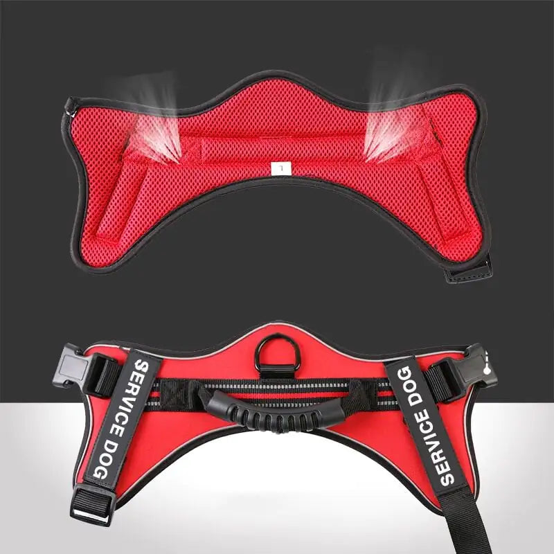 Medium and Large Service Dog Harness with Chest Strap Vest