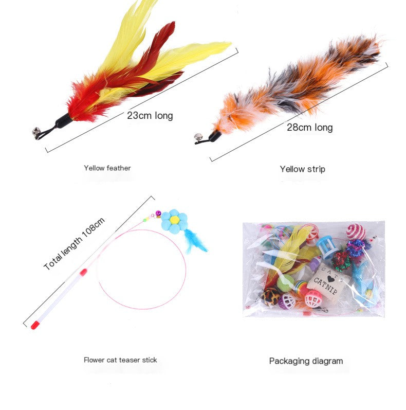Cat Toy Combination Set with Sticks, Balls and Mice