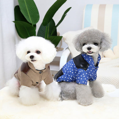 Pet Flower Sling Rain Coat for Autumn or Winter Wear