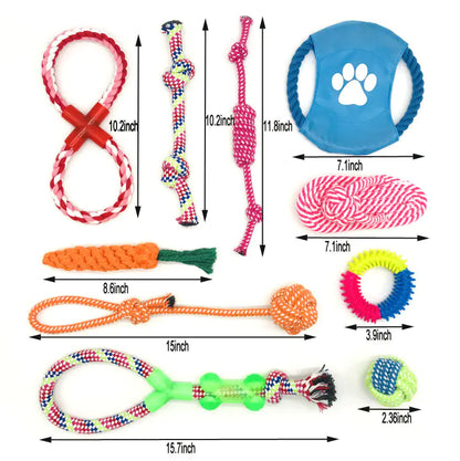 Pet Cotton Rope Dog Toy Set - Bite Resistant Design