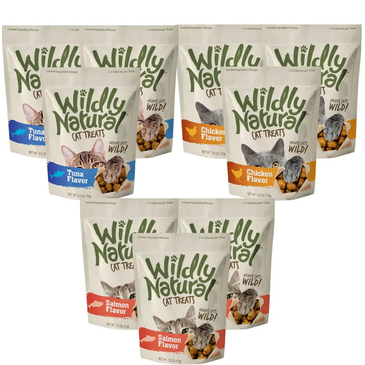 Fruitables Wildly Natural Cat Treat Variety Pack with Chicken, Tuna and Salmon (9 Pack)