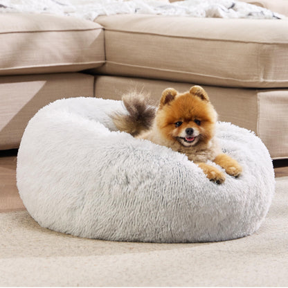 Cosy Round Plush Dog Beds for Small Dogs and Puppies
