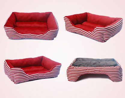 Luxury Retro Square Pet Bed and Sofa for Dogs (Colour & Size Variants)