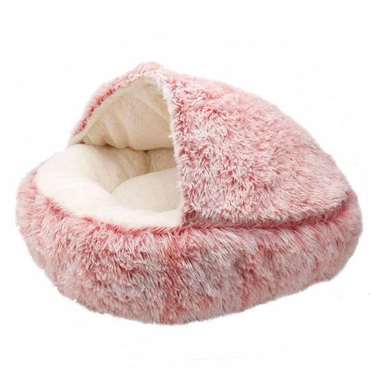Cave & Calming Non-Slip Washable Round Donut Bed for Small Dogs and Cats (20" inch Bean Mush)