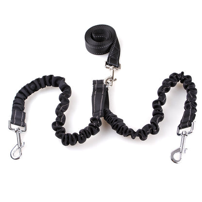 Double Headed Retractable Dog Leash with Pull Rope
