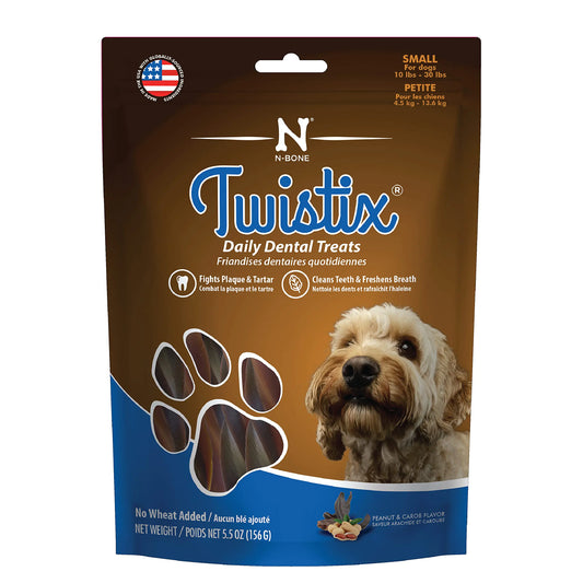 Twistix 5.5-Ounce Dental Chew Treat Peanut And Carob Flavor Small