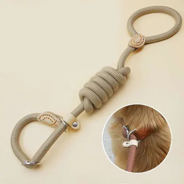 Adjustable Heavy Woven Nylon Non-Slip Dog Training Rope
