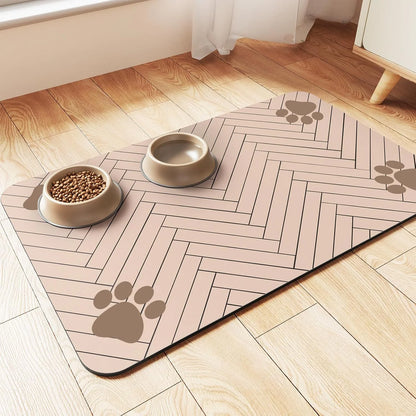 Pet Feeding Placemat with Paw Design