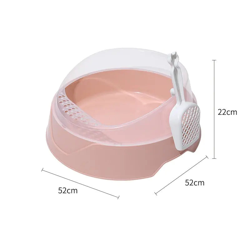 Large Semi-Enclosed Cat Litter Box with Shovel (Colour Variants)