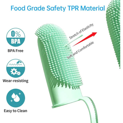 135° Surround Bristle Finger Toothbrush Kit for Pets