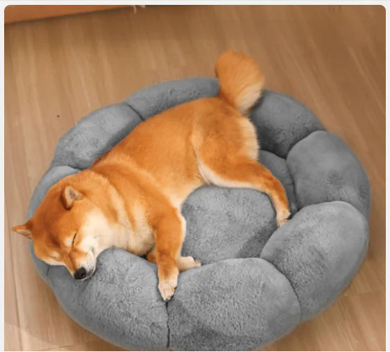 Calming Fluffy Flower Indoor Pet Bed (Colour Variants)