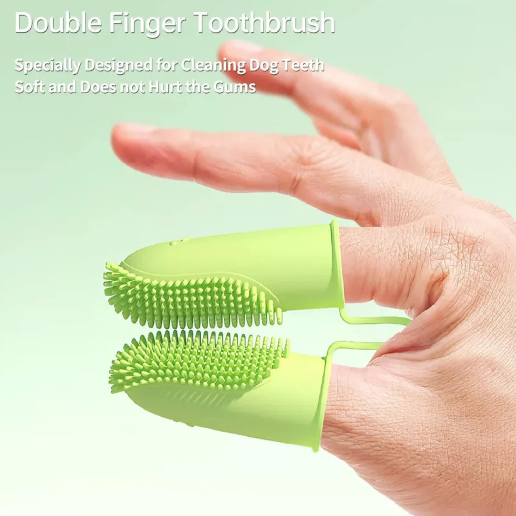 135° Surround Bristle Finger Toothbrush Kit for Pets