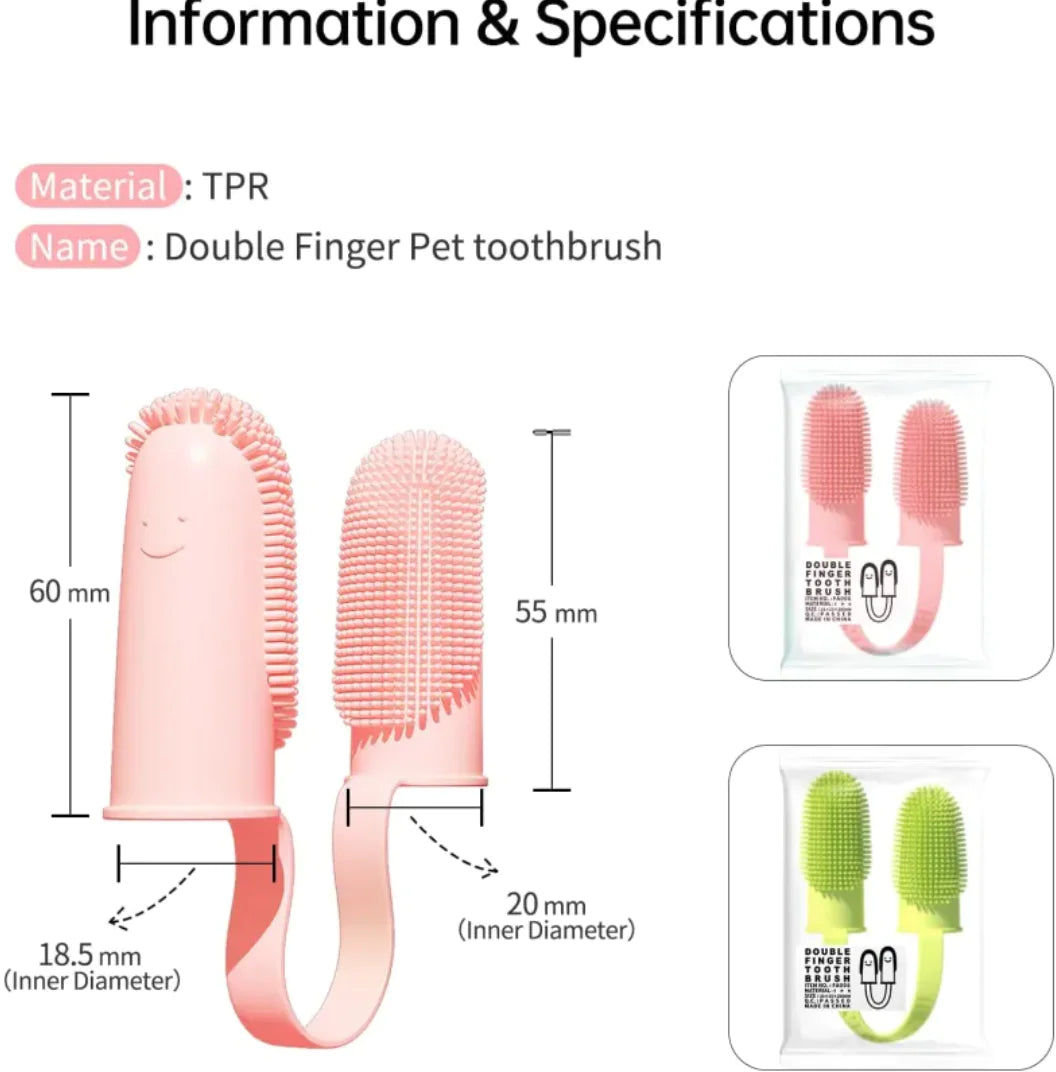 135° Surround Bristle Finger Toothbrush Kit for Pets