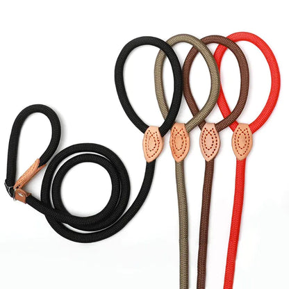 Adjustable Heavy Woven Nylon Non-Slip Dog Training Rope