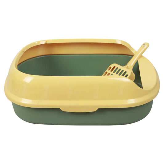 Semi-Enclosed Anti-Splash Cat Litter Box with Shovel (Colour Variants)