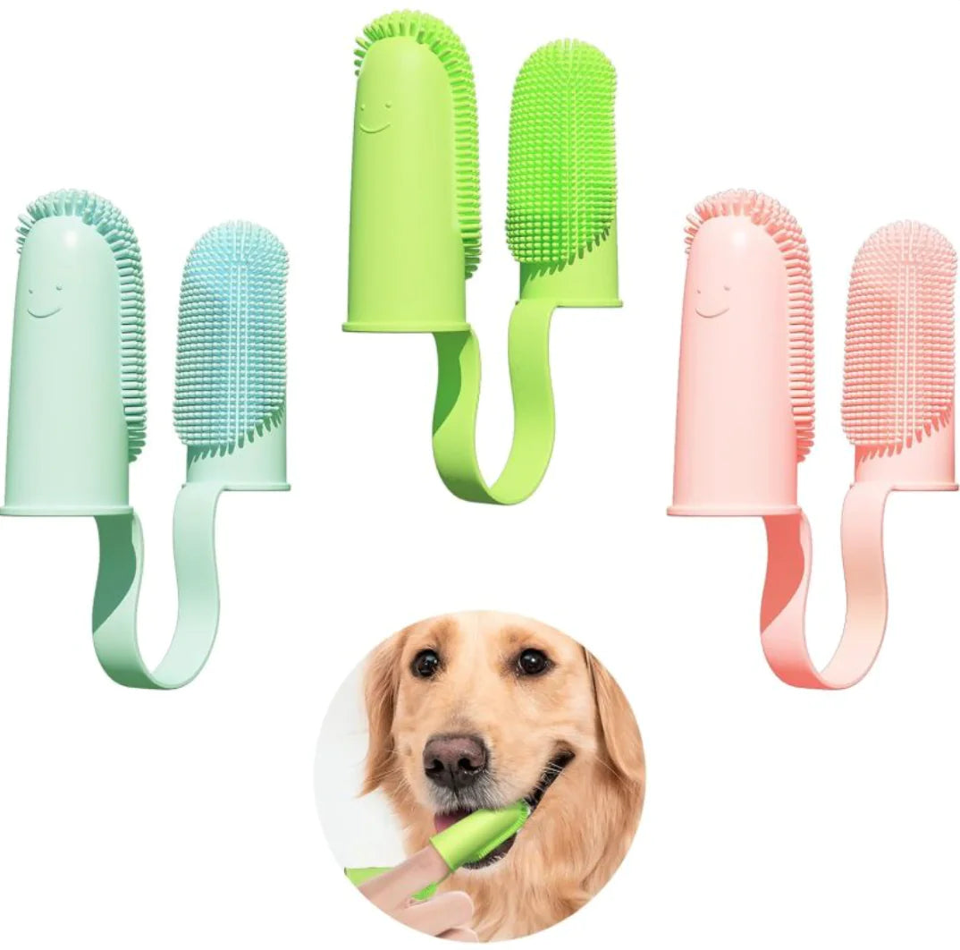 135° Surround Bristle Finger Toothbrush Kit for Pets